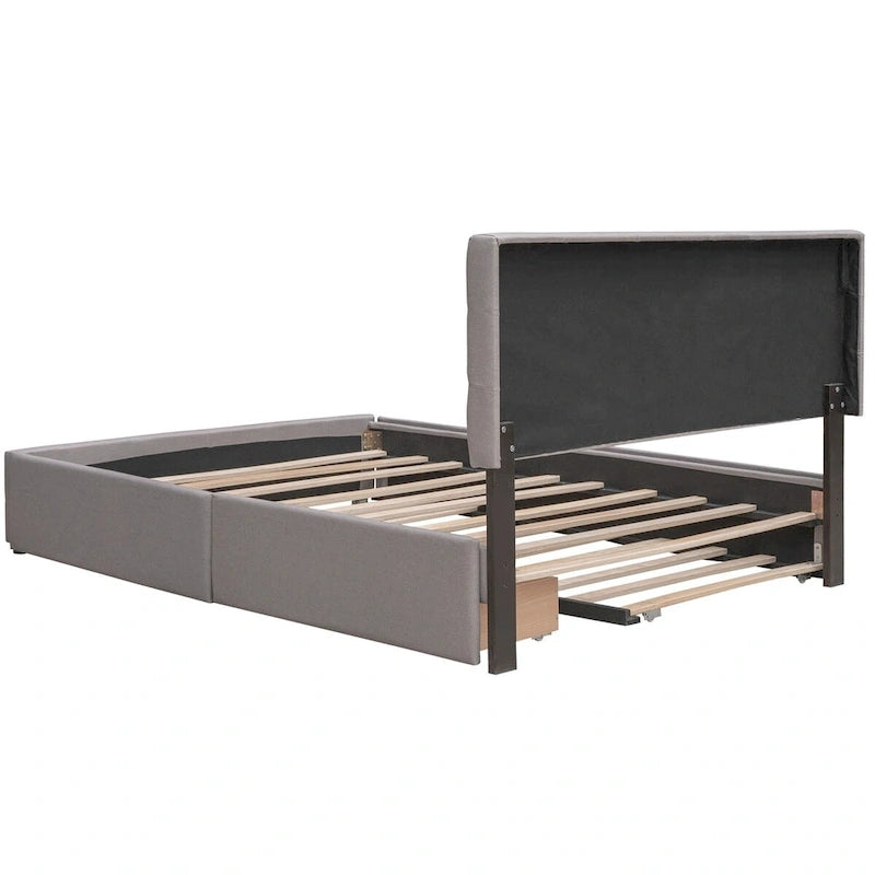 Cadre de lit plateforme king-size en lin