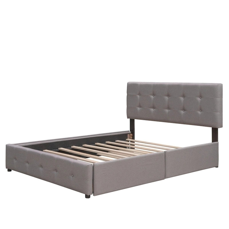 Cadre de lit plateforme king-size en lin