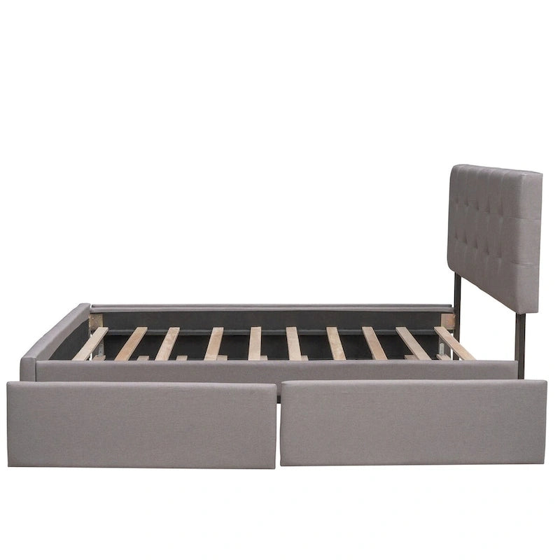 Cadre de lit plateforme king-size en lin