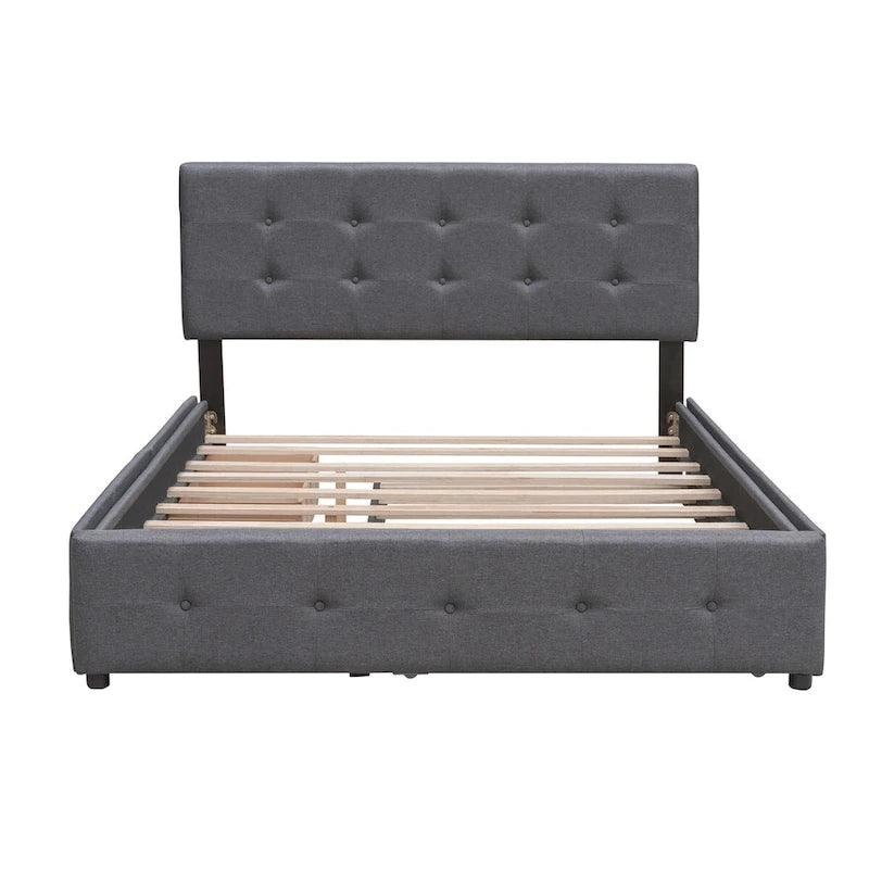 Cadre de lit plateforme king-size en lin