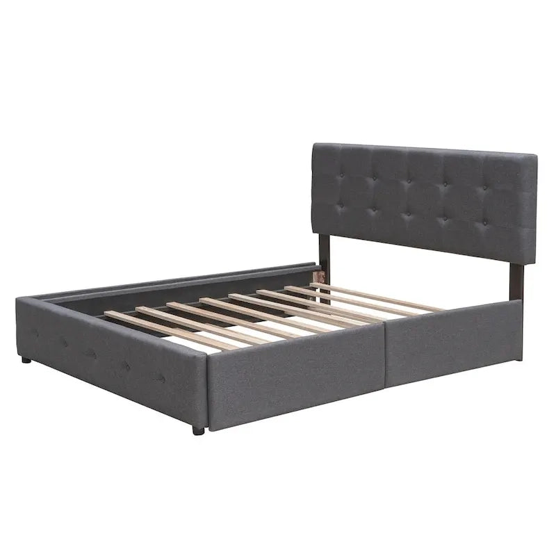 Cadre de lit plateforme king-size en lin