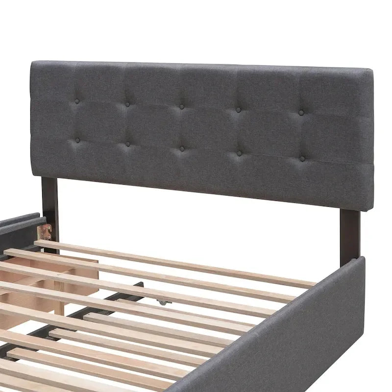 Cadre de lit plateforme king-size en lin