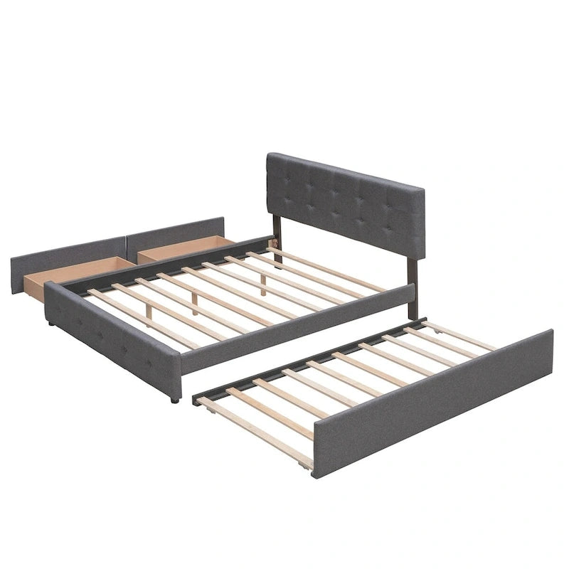 Cadre de lit plateforme king-size en lin