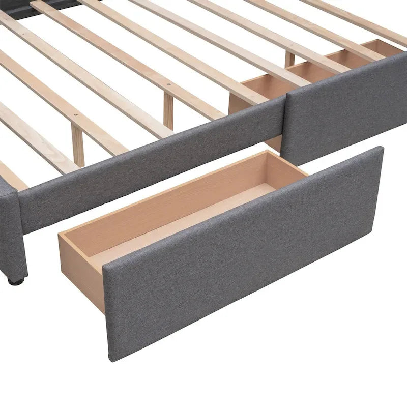 Cadre de lit plateforme king-size en lin