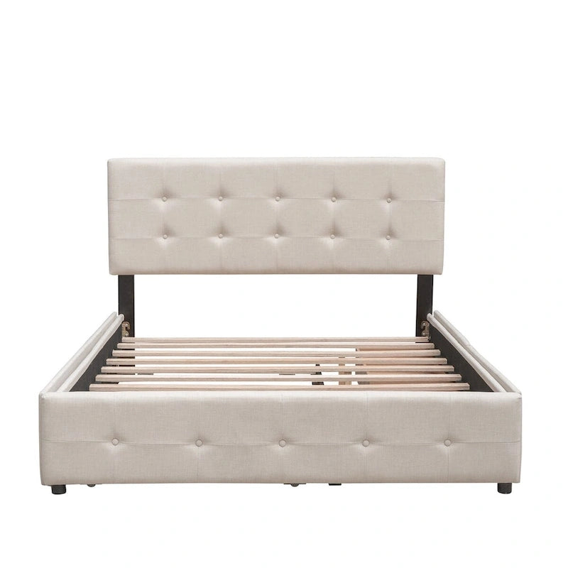 Cadre de lit plateforme king-size en lin