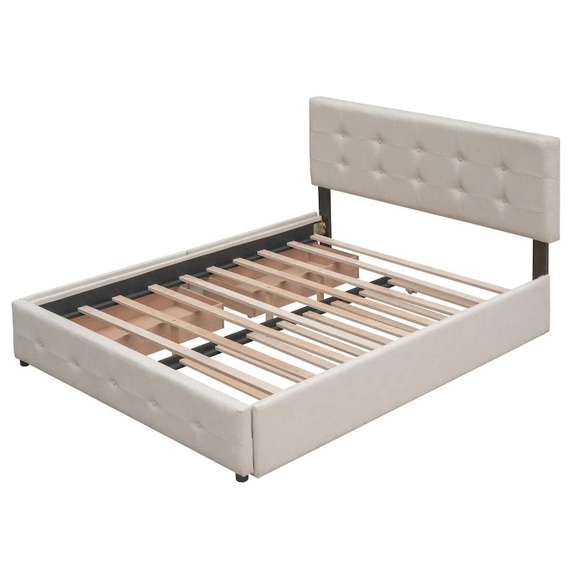 Cadre de lit plateforme king-size en lin