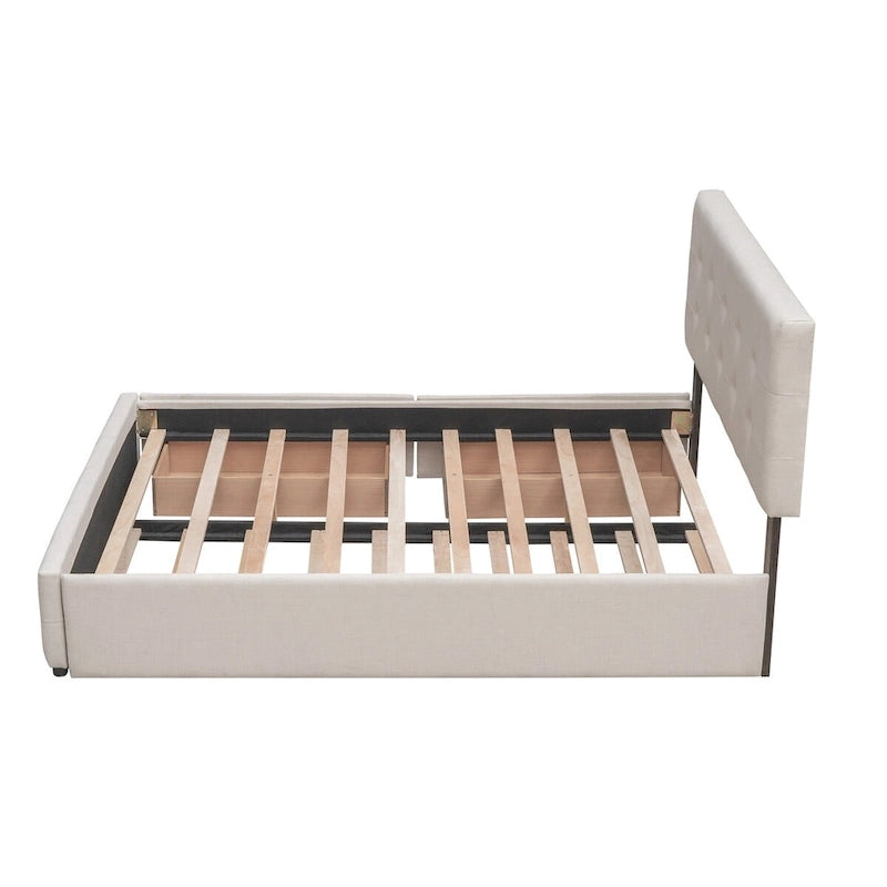Cadre de lit plateforme king-size en lin