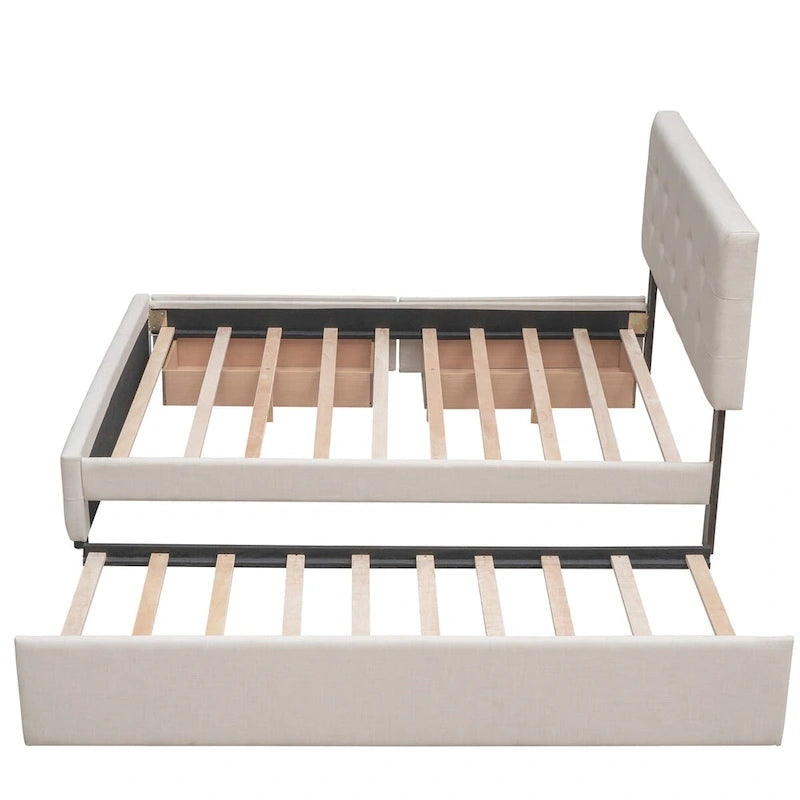Cadre de lit plateforme king-size en lin