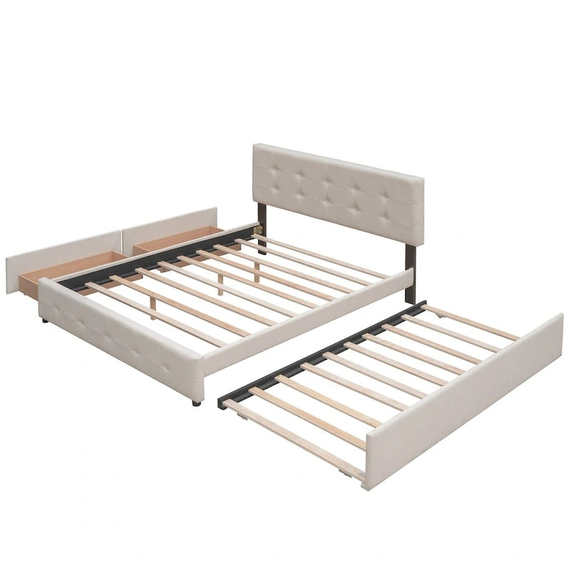 Cadre de lit plateforme king-size en lin