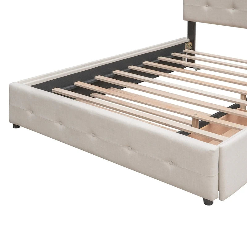 Cadre de lit plateforme king-size en lin