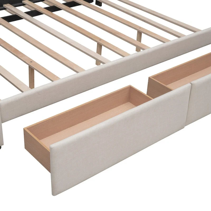 Cadre de lit plateforme king-size en lin