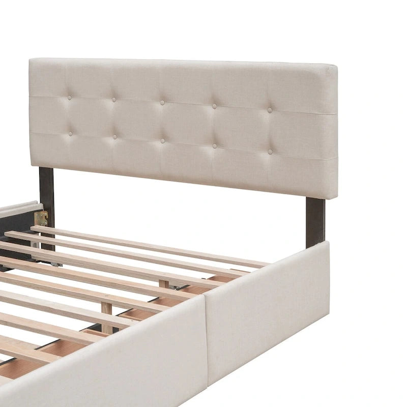 Cadre de lit plateforme king-size en lin