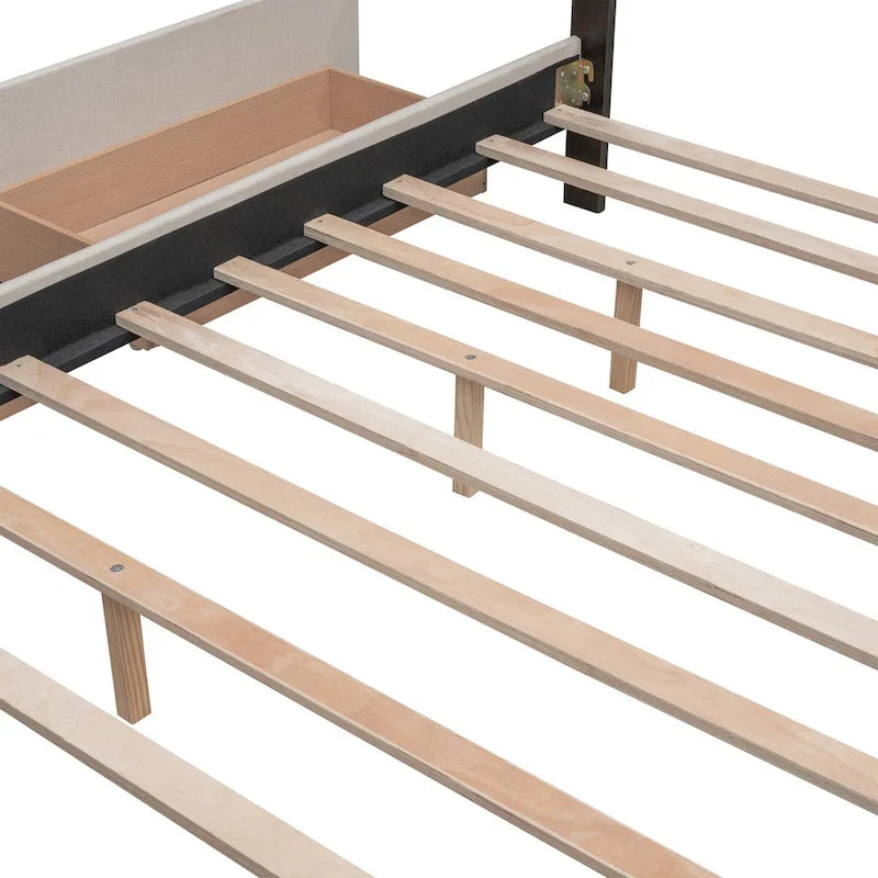 Cadre de lit plateforme king-size en lin