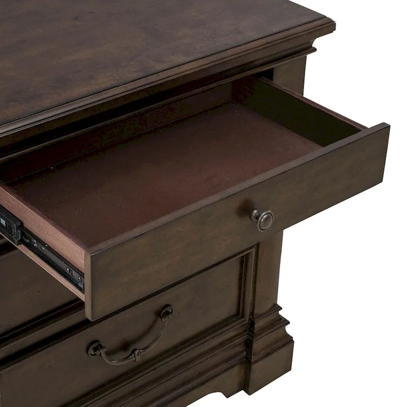 Table de chevet en bois de cerisier satiné
