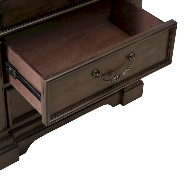 Table de chevet en bois de cerisier satiné
