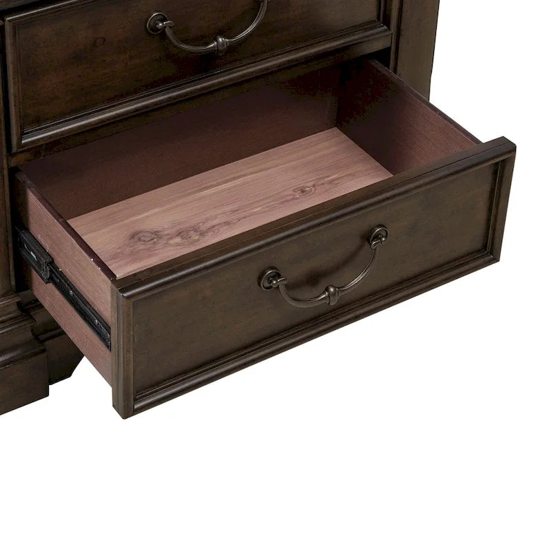 Table de chevet en bois de cerisier satiné