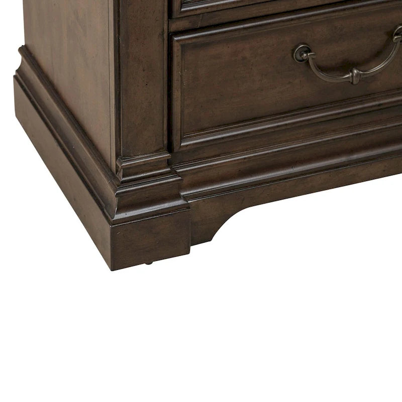 Table de chevet en bois de cerisier satiné