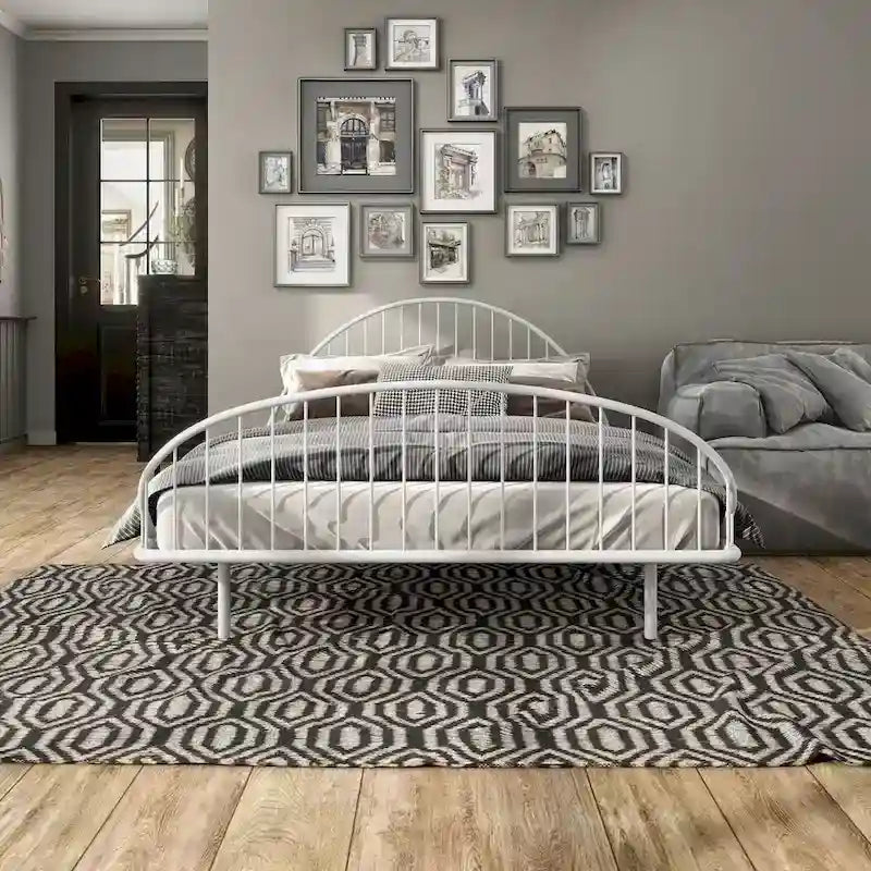 Cadre de lit en métal courbé thermolaqué