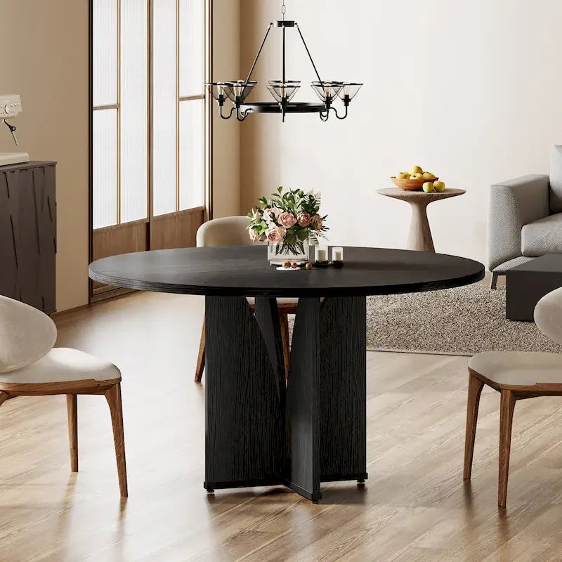 Table à manger ronde en bois