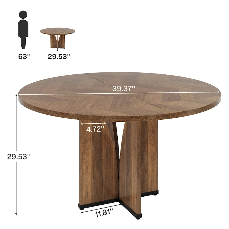 Table à manger ronde en bois
