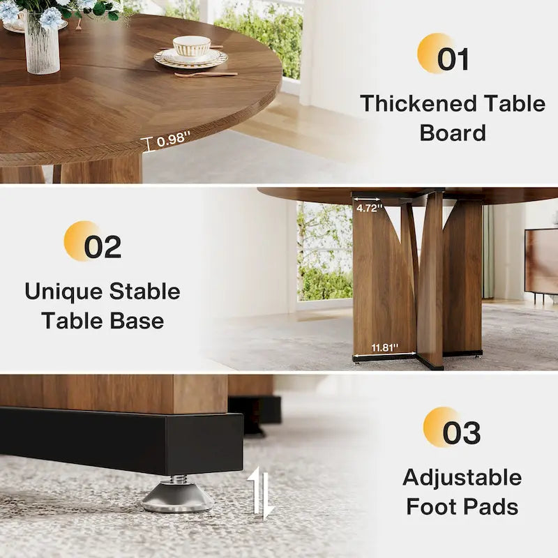 Table à manger ronde en bois