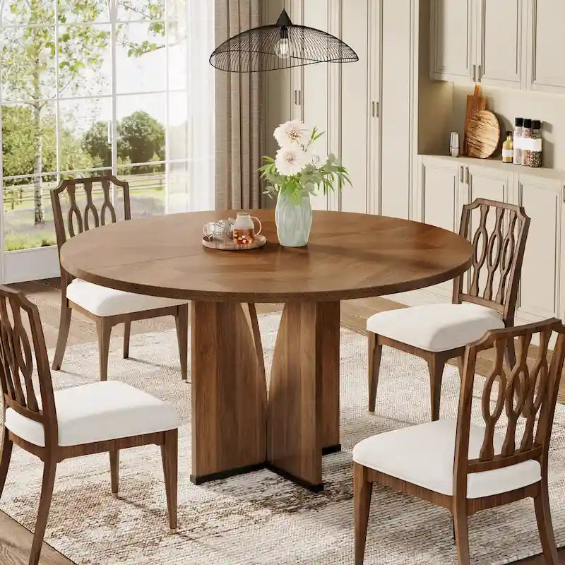 Table à manger ronde en bois