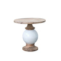 Table piédestal ronde en manguier et métal