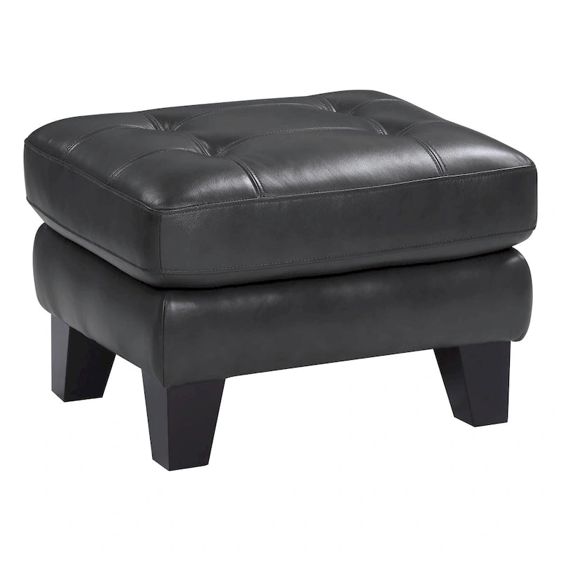 Repose-pieds en bois massif gris foncé