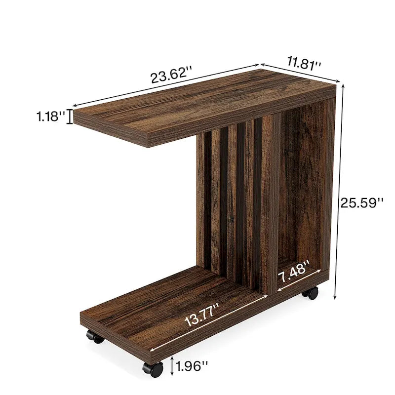 Table d'appoint en forme de C pour le salon