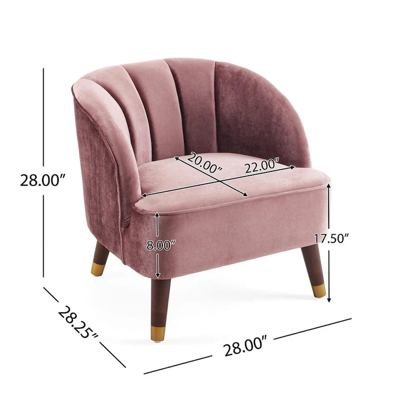 Fauteuil d'appoint rembourré avec pieds en bois