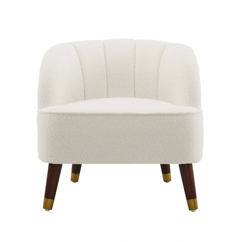 Fauteuil d'appoint rembourré avec pieds en bois