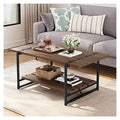 Grande table basse en bois à double plateau