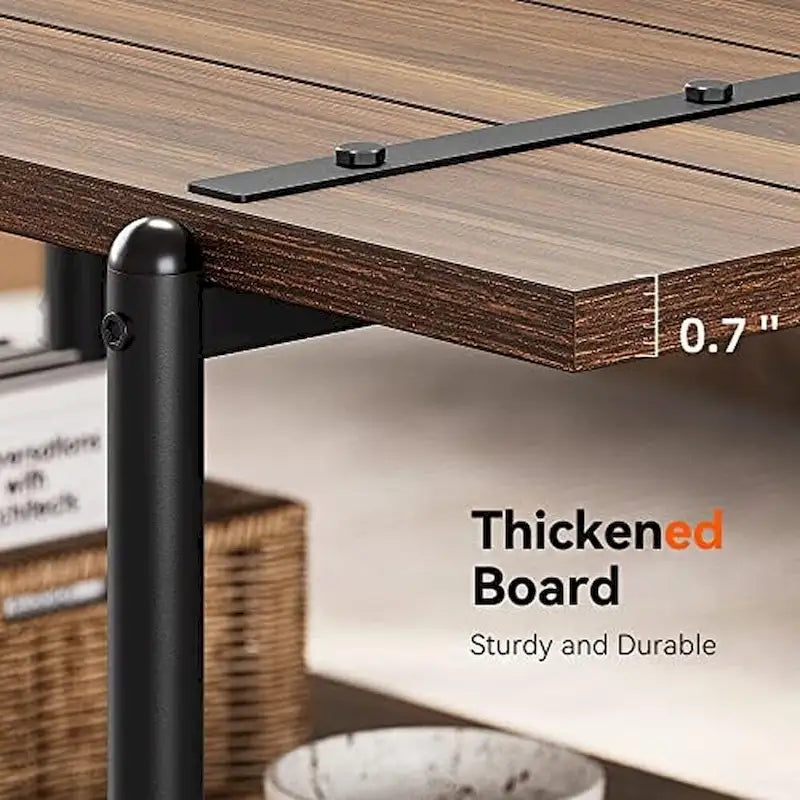 Grande table basse en bois à double plateau
